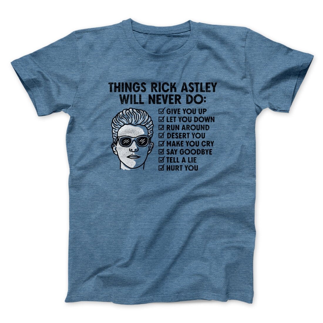 Rick Astley Never Gonna Give You Up T-Shirt Unisex Cotton Heather Blend