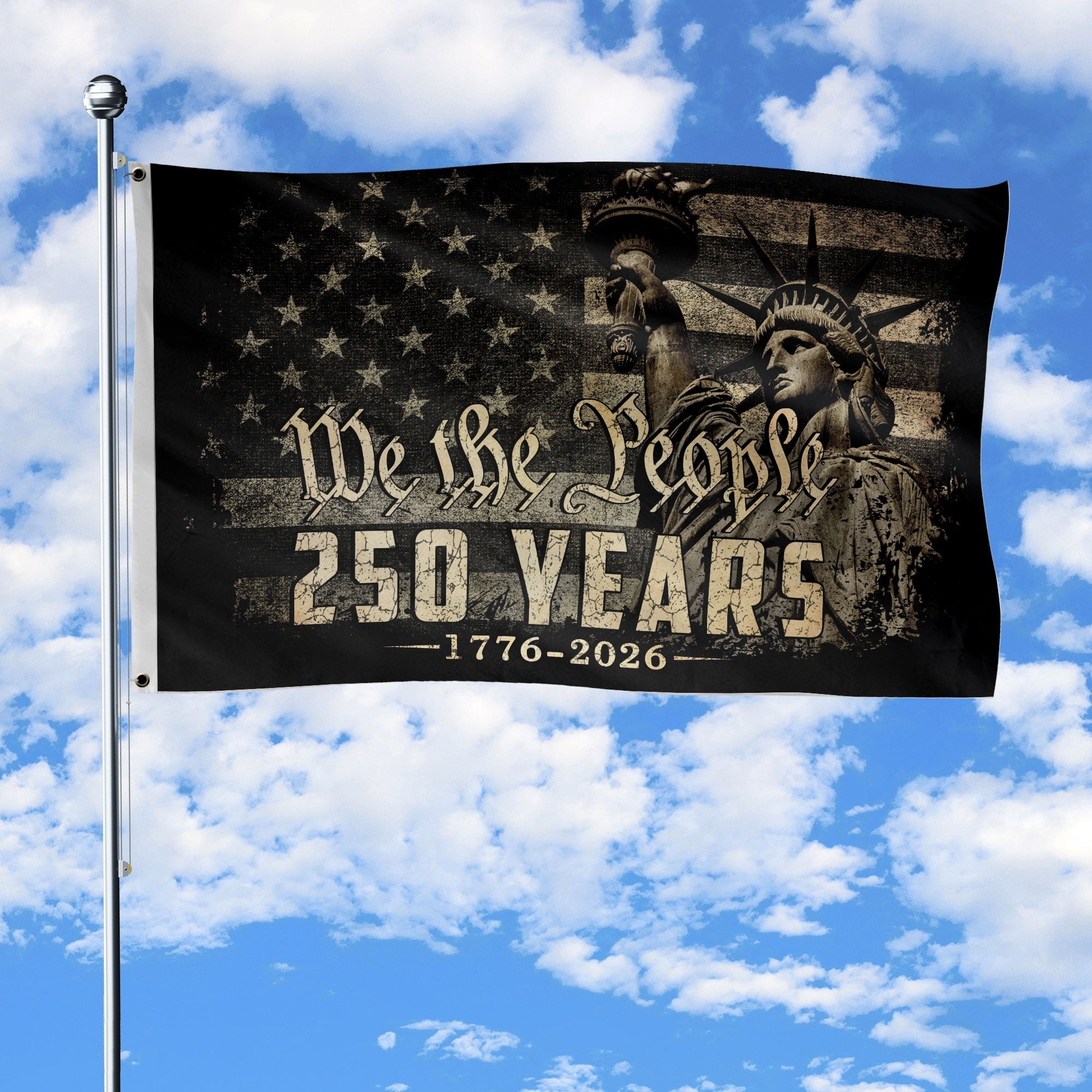 US Freedom Flag 1776-2026 We The People Statue of Liberty Garden Flag Outdoor Decor